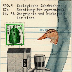 Collage de tarjetas con fecha de vencimiento de la biblioteca - Dar estilo al personaje - Serie Eternal Return - Lámina montada