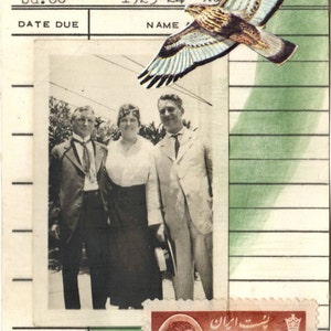 Collage de tarjetas con fecha de vencimiento de la biblioteca - Da-Sein - Serie Eternal Return - Impresión montada