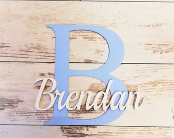 Decoración de pared de madera de la habitación para bebés / decoración personalizada de la guardería / letras de madera / signo de nombre de bebé / decoración de la habitación para niños / regalo de baby shower / letrero de madera