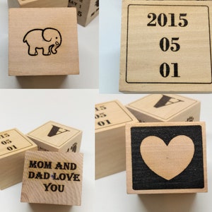 Personalized Baby Cube Newborn memory gift image 3