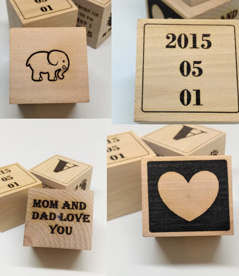 Personalized Baby Cube Newborn memory gift image 3