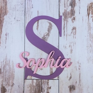 Decoración de pared de madera de la habitación para bebés / decoración personalizada de la guardería / letras de madera / signo de nombre de bebé / decoración de la habitación para niños / regalo de baby shower / letrero de madera imagen 1