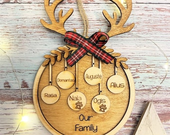 Christmas family and pet bubbles ornament