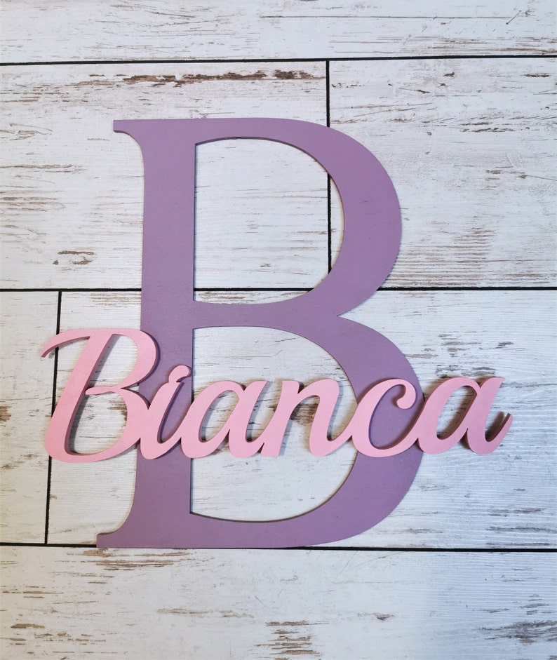 Decoración de pared de madera de la habitación para bebés / decoración personalizada de la guardería / letras de madera / signo de nombre de bebé / decoración de la habitación para niños / regalo de baby shower / letrero de madera imagen 2