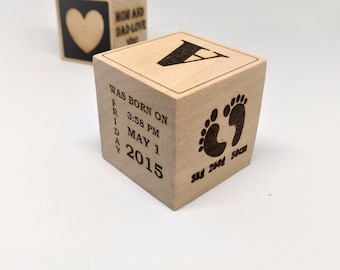 Personalized Baby Cube Newborn memory gift