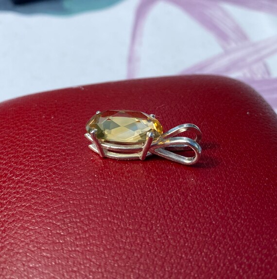 Vintage/Modern Natural Citrine Solitaire Pendant … - image 2