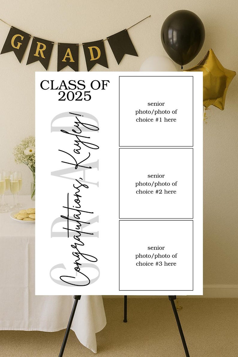 Foam Board Sign, Graduation Decor, Senior Photo Display, Custom Foam ...