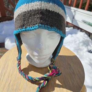 Handmade Woolen Ear Flap Beanie | Cozy Fleece-Lined Winter Hat | Unisex Knit Hat for Outdoor Adventures