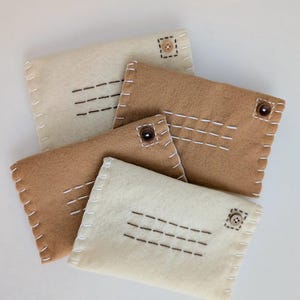 Felt Envelopes // Pretend Play // Imaginative Play // Set of 4 // Button Enclosure // Mail Set // Gender Neutral