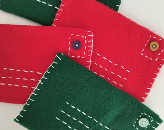 Felt Envelopes // Christmas // Letters to Santa // Set of 4 // Pretend Play // Mail Set