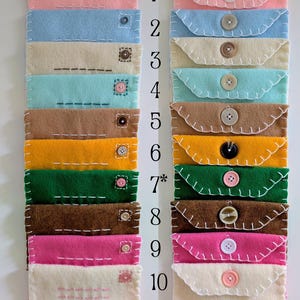 Felt Envelopes // Pretend Play // Imaginative Play // Custom Colors // Mail Set // Button Practice image 6