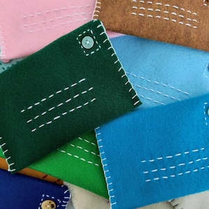 Felt Envelopes // Pretend Play // Imaginative Play // Custom Colors // Mail Set // Button Practice image 2