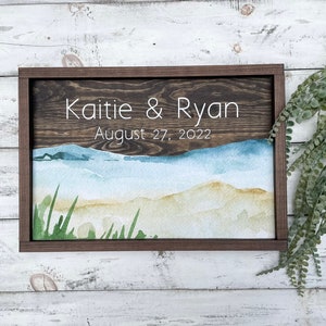 Wedding Gift For Couple Unique, Wood Wedding Guestbook, Wedding Sign Guest Book, Wedding Name Sign Personalize, Signs For Wedding Shower image 2