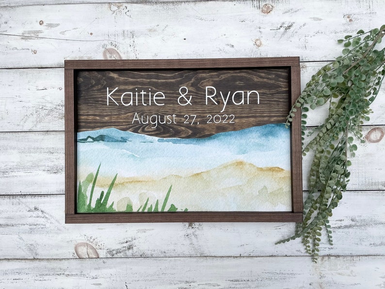 Wedding Gift For Couple Unique, Wood Wedding Guestbook, Wedding Sign Guest Book, Wedding Name Sign Personalize, Signs For Wedding Shower image 2