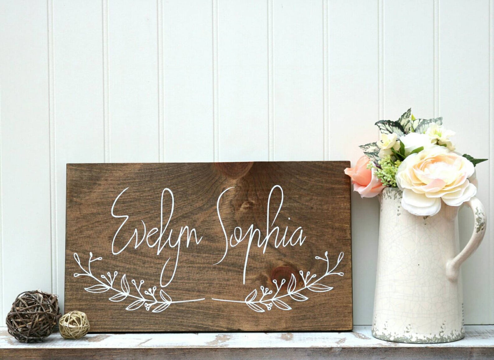 Baby Girl Wood Sign Wood Baby Name Sign Nursery Wall Art Etsy