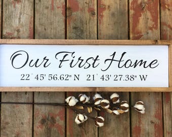 Longitude Latitude Gifts, Gift For New Homeowner, Housewarming Gift Personalized, New Home Gift Personalized, Personalised Wooden Sign