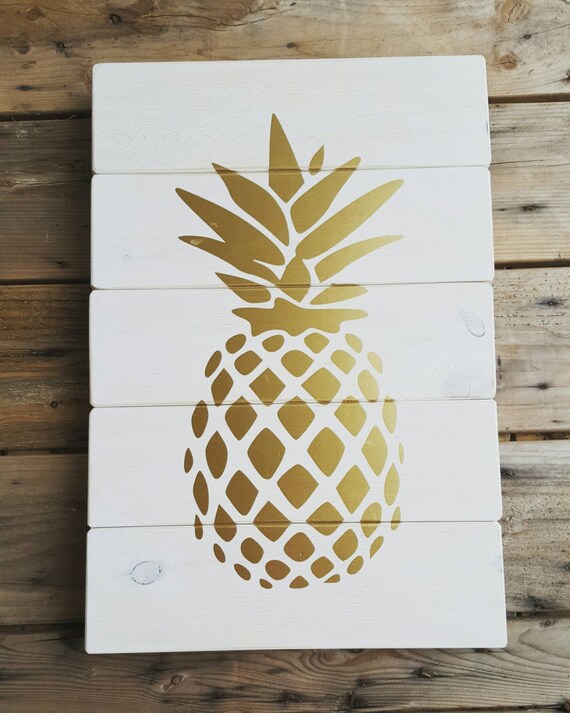 Pineapple Wall Art Gold Wood Sign Welcome Home - Wooden Pineapple Wall Art Pineapple Wall Art Gold Wood Sign Welcome Home - Wooden Pineapple Wall Art