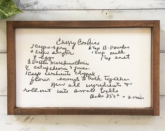 Handwriting Recipe Gift, Kitchen Decor Wall Art, Personal Handwriting Keepsake, Custom Wood Sign