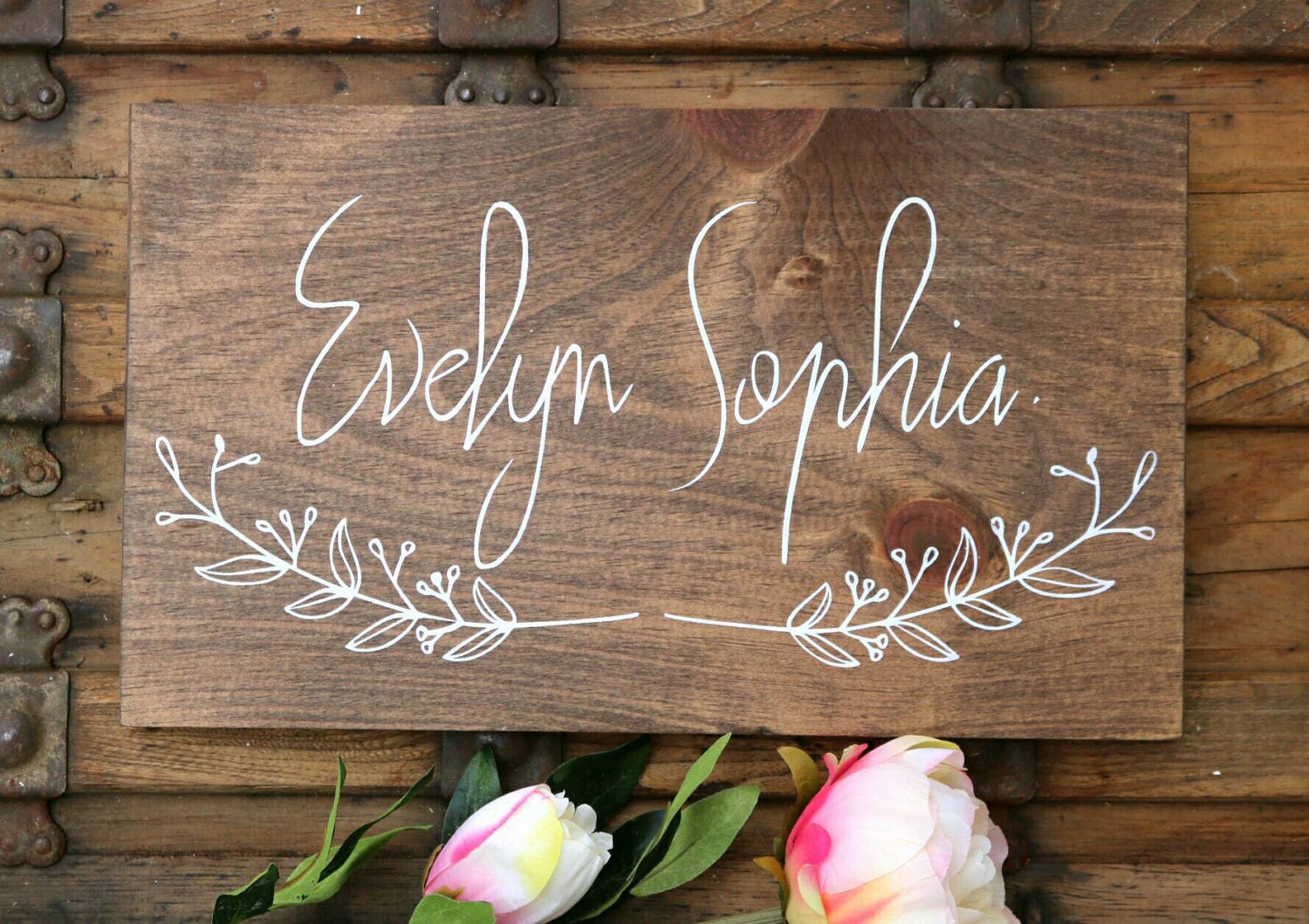 Baby Girl Wood Sign Wood Baby Name Sign Nursery Wall Art Etsy