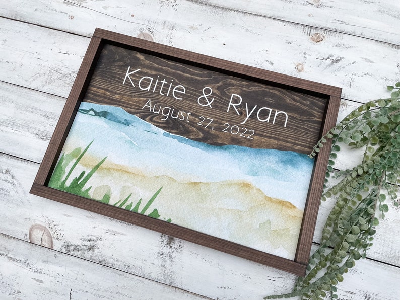 Wedding Gift For Couple Unique, Wood Wedding Guestbook, Wedding Sign Guest Book, Wedding Name Sign Personalize, Signs For Wedding Shower immagine 1