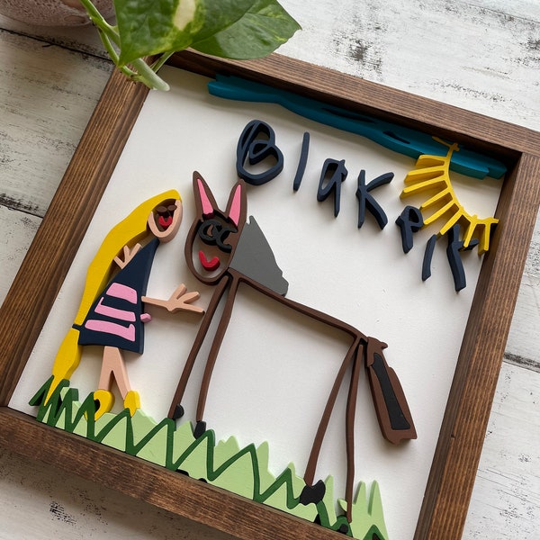 Kids Drawing Signs, Kids Drawing Gift, 3D Wooden Sign