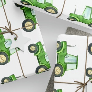 Tractor Wrapping Paper, Green Tractor Wrapping Paper, Green Tractor Gift Wrap, Farmer Gift Wrap, Farmer Wrapping Paper, Custom Tractor Gift
