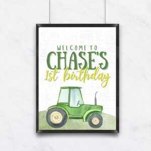 Editable Tractor Welcome Sign | Canva Template | Farmer Party Theme | Birthday Welcome Sign