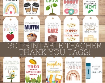 Teacher Appreciation Tags | Teacher Thank You Tags | Printable Thank You Tags | Teacher Gift Ideas | Teacher Thank You Gift Ideas