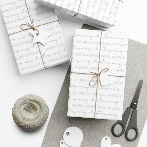 Merry Christmas Gift Wrap Papers, Neutral Wrapping Paper