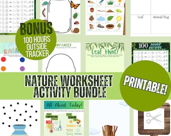 Outdoor Activity Worksheets | Printable Outdoor Activity | Outdoor Scavenger Hunt Worksheet | 100 Hours Outside Homeschool Outside Activity