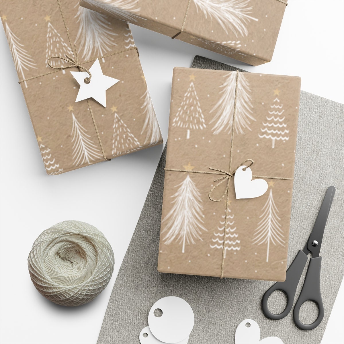 Woodland Christmas Trees Wrapping Paper
