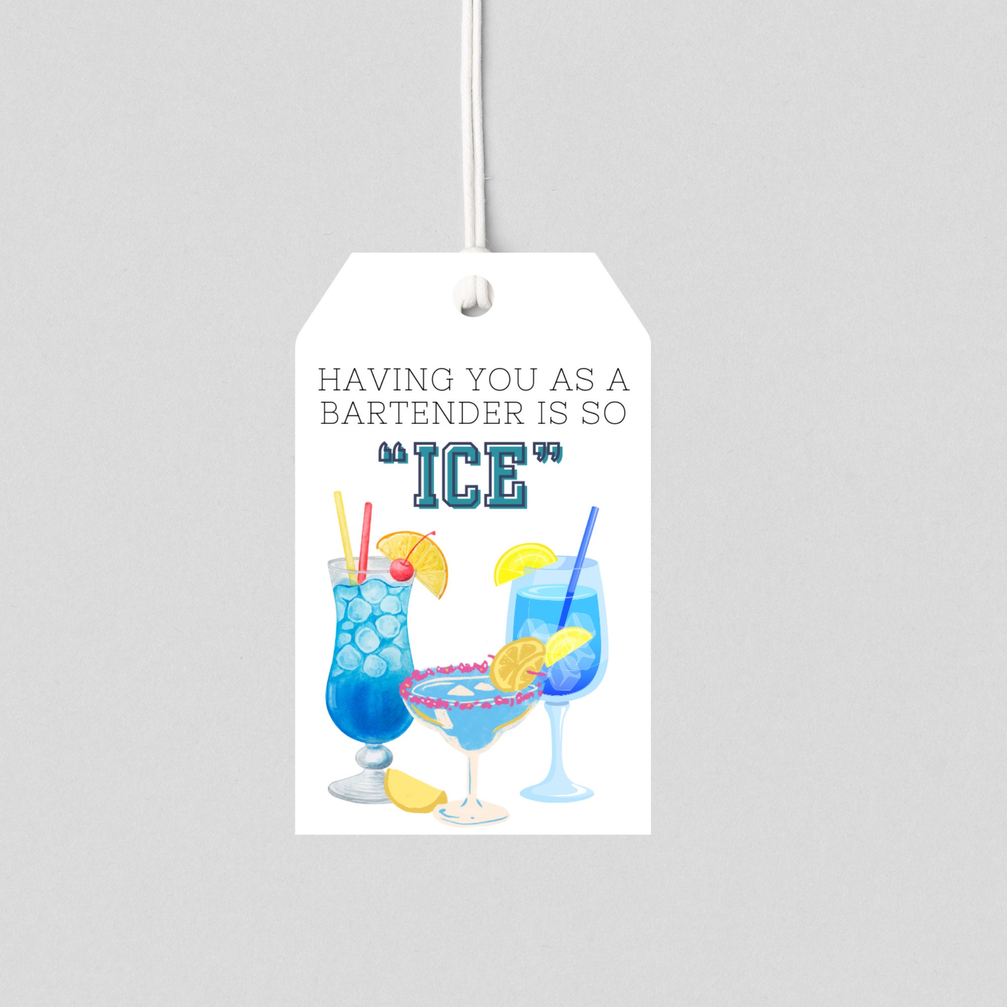 Bartender Appreciation Tags Bartender Thank You Tags Printable Thank