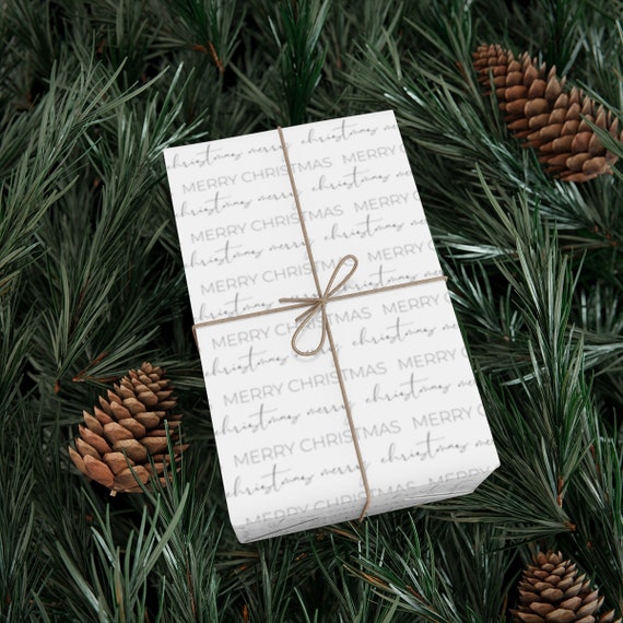 Modern Calligraphy Holiday Gift Tags with Olive Wreath - Custom Christmas  Gift Wrap — red clay paper