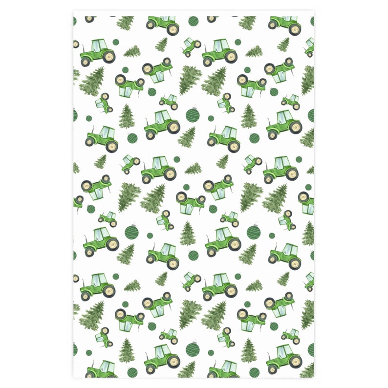 Tractor Wrapping Paper, Green Tractor Wrapping Paper, Green Tractor Gift Wrap, Farmer Wrapping