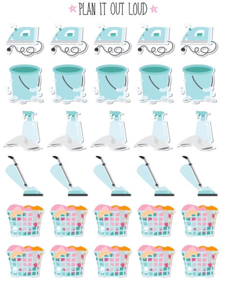 Cleaning Stickers Planner Stickers Etsy cleaning-stickers-planner-stickers-etsy