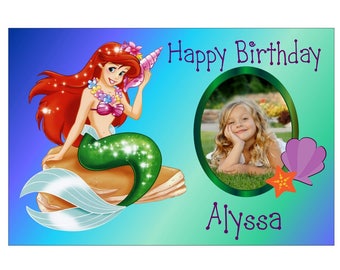 Personalized Little Mermaid Birthday Banner