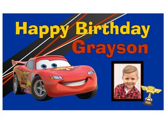 Lightning McQueen/ Cars Inspired Birthday Banner