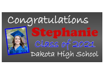 Personalized Graduation Banner ONE PHOTO