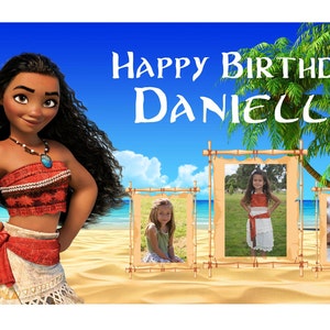 MOANA Inspiriertes Geburtstagsbanner (2ft x 3,5ft)