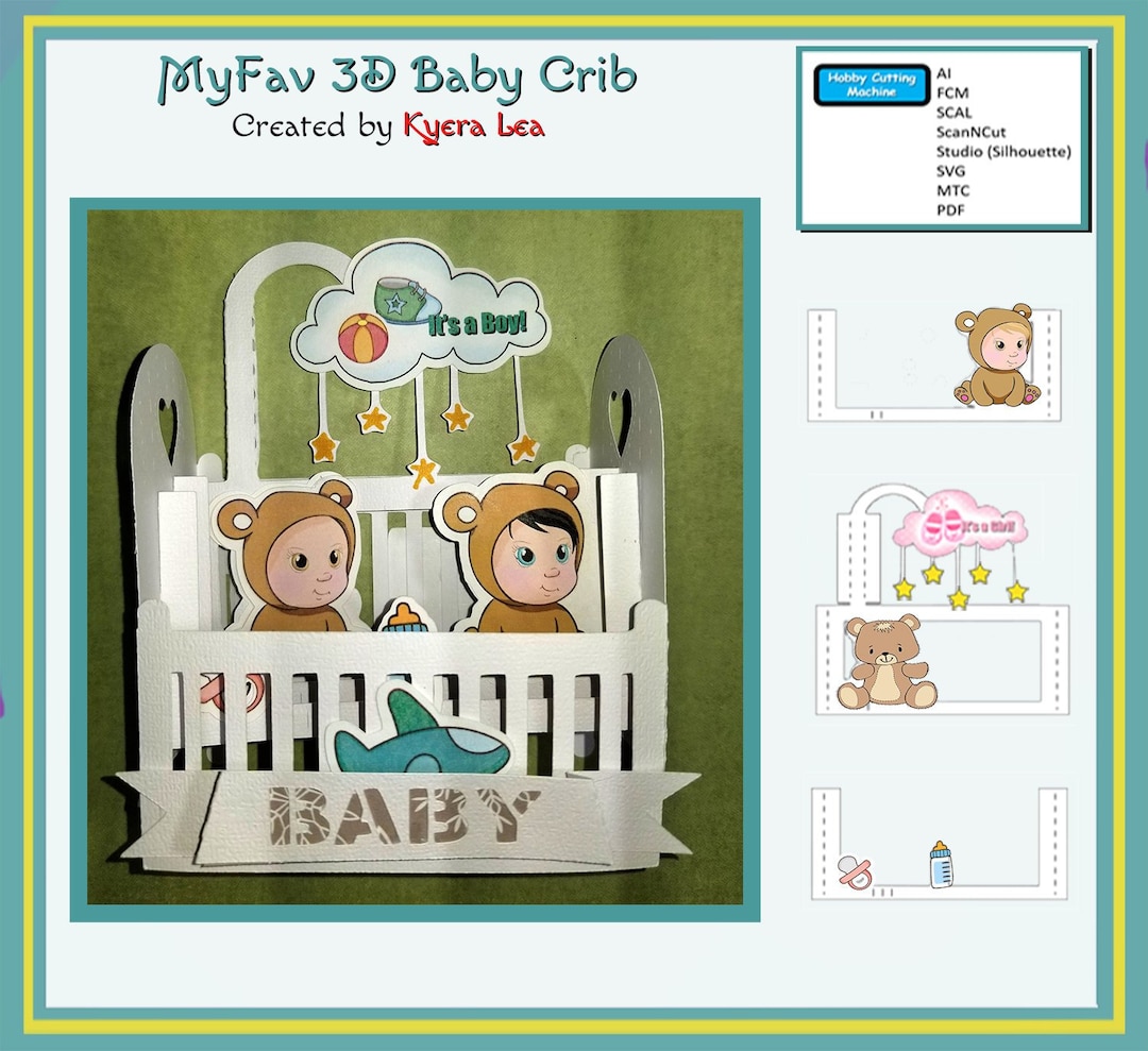 Myfav 3D Baby Crib Card Etsy