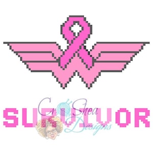 Two C2C Breast Cancer Wonderwoman Blanket Patterns (Hope & Survivor)