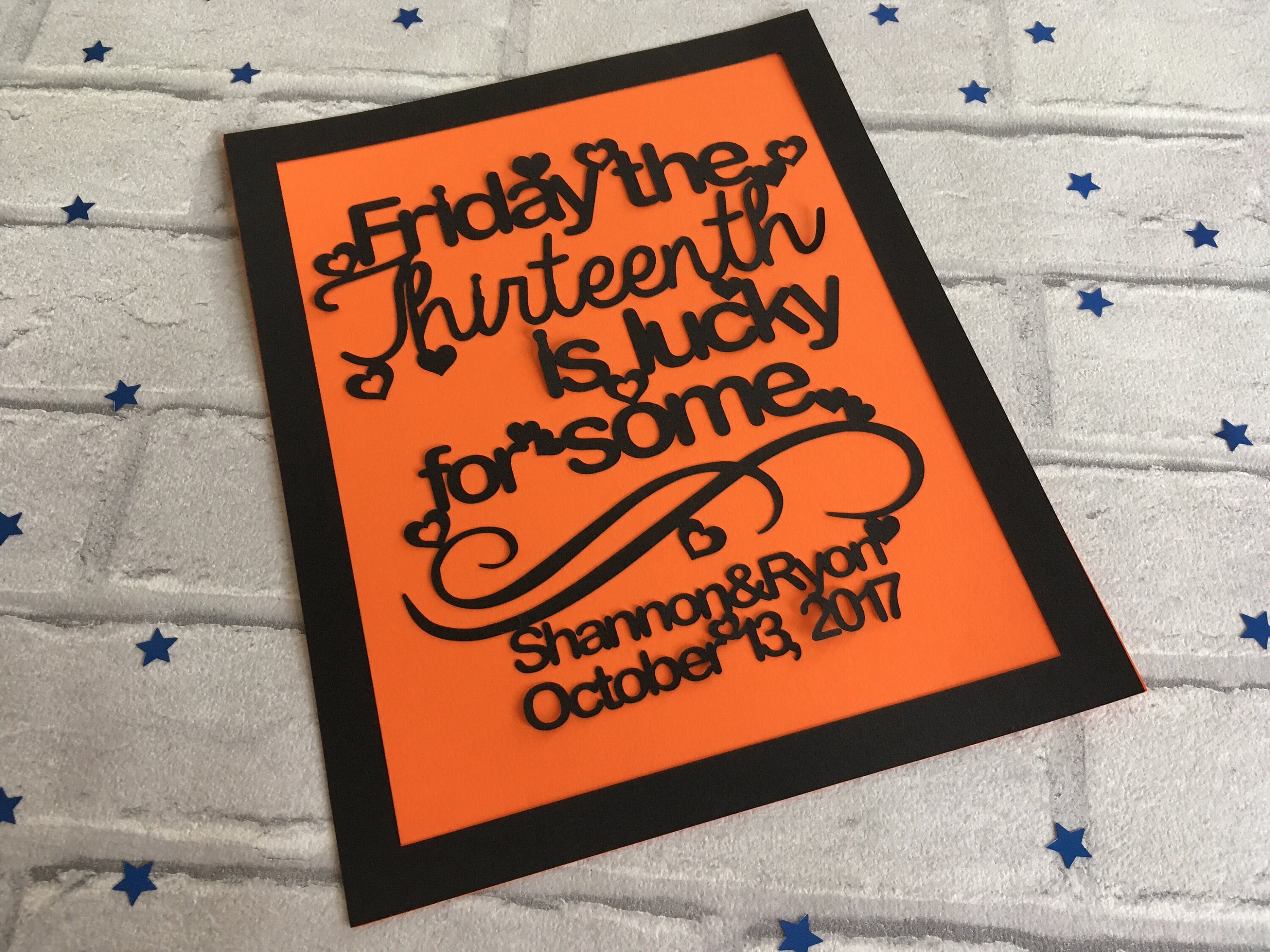 Friday The Thirteenth Paper Cut Friday 13th gift Birthday | Etsy