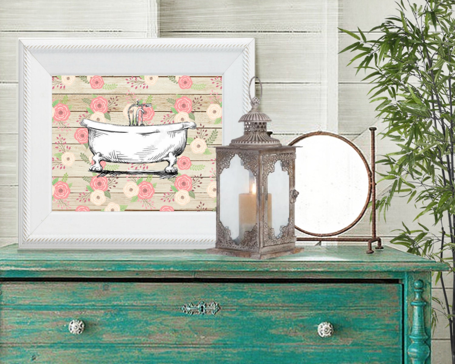 SALE vintage bathtub print 8 x 10 printable bathroom decor | Etsy