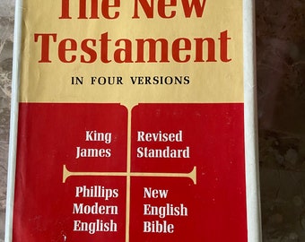 1963 New Testament, Four Parallel Versions, Hardcover with Dust Jacket