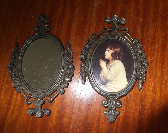 Vintage Victorian Small Metal Frames Italy, Includes All 5 Frames