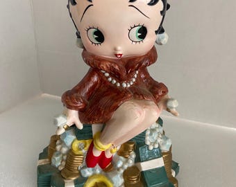 Vintage Betty Boop piggy bank 2000, sitting on pot of gold