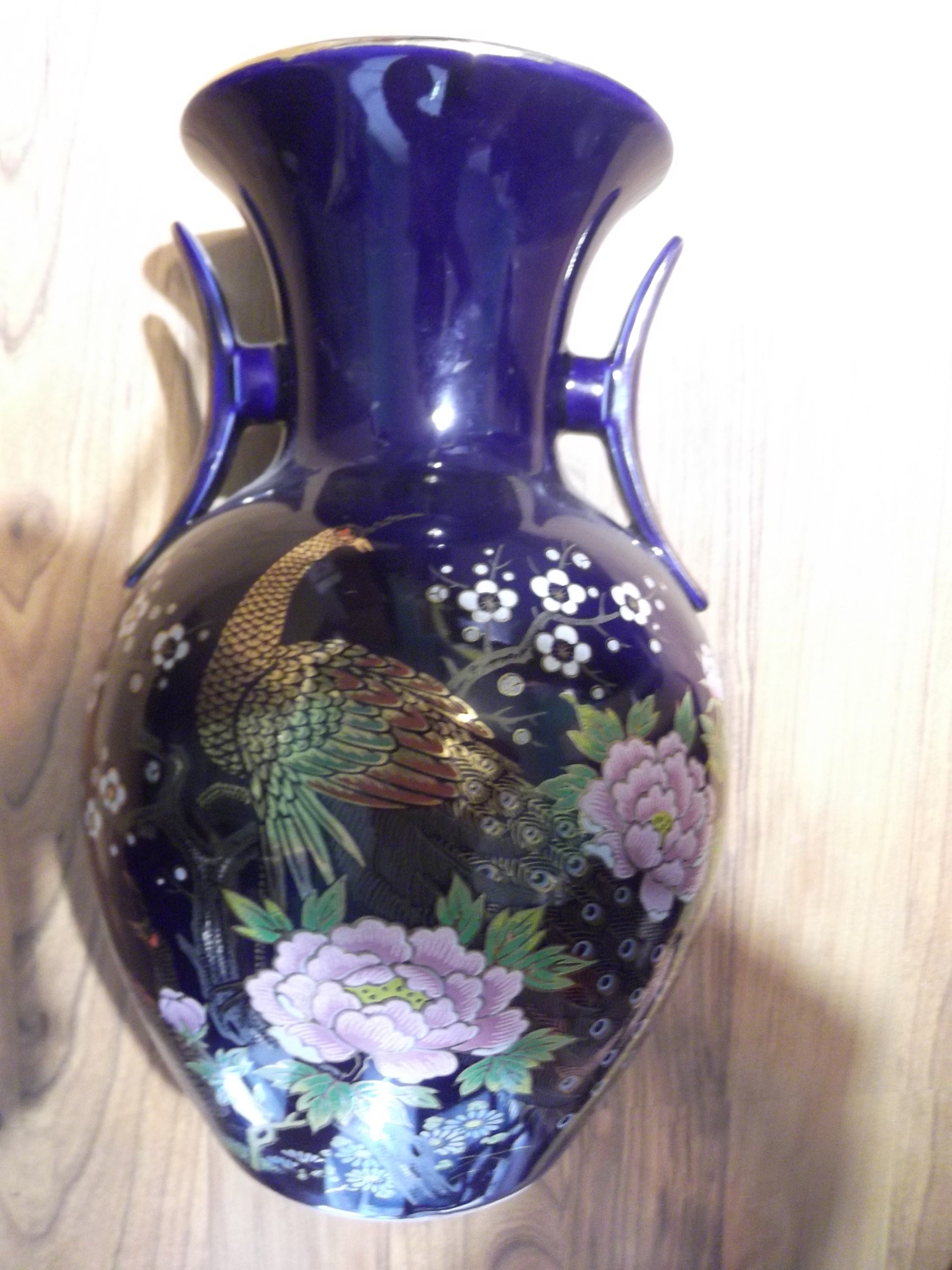 Cobalt blue Kutani style vase Vases Home Décor