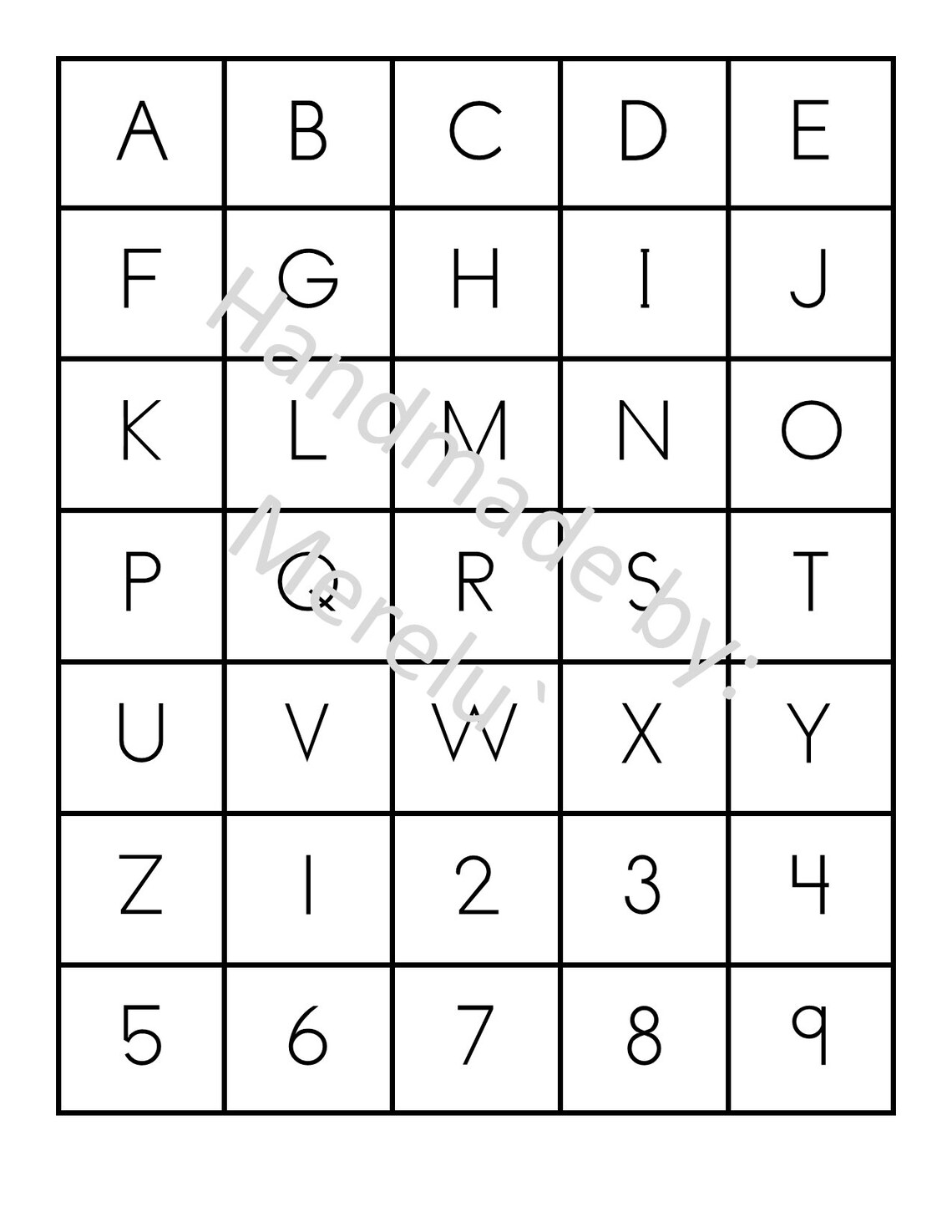Alphabet and Numerical Tiles PDF DOWNLOAD 1.5 Square | Etsy