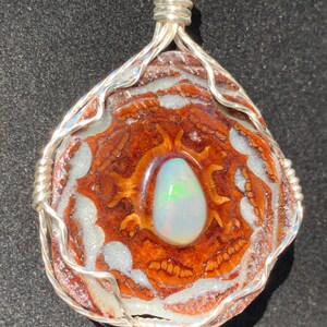 MX White Fire Opal Knob Cone Boho Necklace