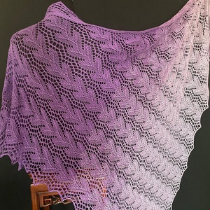 New Hand Knitted Large Contemporary Asymmetrical Lace Triangular Shawl / Wrap, Gift for Her, Wedding Stole